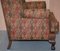 Vintage Wingback Armchair with Claw & Ball Feet and Kilim Style Upholstery 15