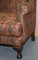 Vintage Wingback Armchair with Claw & Ball Feet and Kilim Style Upholstery, Image 10