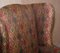 Vintage Wingback Armchair with Claw & Ball Feet and Kilim Style Upholstery, Image 7