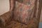 Vintage Wingback Armchair with Claw & Ball Feet and Kilim Style Upholstery 4