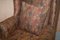 Vintage Wingback Armchair with Claw & Ball Feet and Kilim Style Upholstery, Image 4