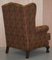 Vintage Wingback Armchair with Claw & Ball Feet and Kilim Style Upholstery, Image 17