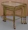 Mid-Century Brass & Glass Nesting Trolley Tables from Maison Bagues, France, Set of 3 2