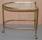 Mid-Century Brass & Glass Nesting Trolley Tables from Maison Bagues, France, Set of 3, Image 8