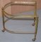 Mid-Century Brass & Glass Nesting Trolley Tables from Maison Bagues, France, Set of 3, Image 12