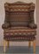 Wingback Armchair in Kilim Wool Upholstery with Beech Frame 2