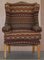 Wingback Armchair in Kilim Wool Upholstery with Beech Frame, Image 2