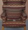 Wingback Armchair in Kilim Wool Upholstery with Beech Frame 12