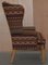 Wingback Armchair in Kilim Wool Upholstery with Beech Frame 13