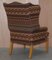 Fauteuil à Oreilles en Tissu d'Ameublement Kilim avec Structure en Hêtre 16