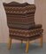Wingback Armchair in Kilim Wool Upholstery with Beech Frame 16