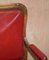 Poltrone e divano in pelle color rosso scuro, Francia, set di 3, Immagine 7