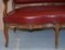 Oxblood Französische Salon Sessel & Sofa, 3er Set 10