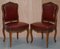 Oxblood Leather French Salon Armchairs & Sofa, Set of 3 13
