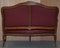 Poltrone e divano in pelle color rosso scuro, Francia, set di 3, Immagine 12