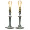 Sterling Silver Corinthian Candlestick Lamps by James Bembridge, 1879, Set of 2, Image 1