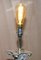 Lámpara de pie pilar corintia vintage plateada con patas, Imagen 9