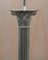 Lámpara de pie pilar corintia vintage plateada con patas, Imagen 12