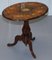 Victorian Walnut and Marquetry Inlaid Tilt Top Oval Side Table 2