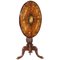 Victorian Walnut and Marquetry Inlaid Tilt Top Oval Side Table, Image 1