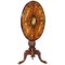 Viktorianischer Ovaler Beistelltisch aus Nussholz mit Intarsien 1