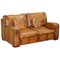 Vintage Cigar Brown Leather Sofa 1