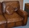 Vintage Cigar Brown Leather Sofa 5