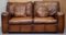 Vintage Cigar Brown Leather Sofa, Image 2