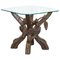 Black Forest Side Table with Glass Top & Wood Carvings of Leaves & Grapes 1