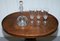 Hardwood Drinks Table with Crystal Decanter & Glasses Wheels, 1860s 4