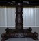 19th Century Anglo-Indian Padauk Table in Hardwood Hand-Carved with Lions & Flowers 10