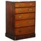 Tall Antique Military Campaign Chest of Drawers in Hardwood, 1860s 1