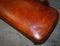 Chaise longue o sofá cama Chesterfield victoriano de cuero marrón, Imagen 11