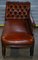 Chaise Longue ou Divan Cigare Victorien en Cuir Marron 12