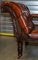Chaise longue o sofá cama Chesterfield victoriano de cuero marrón, Imagen 5