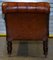 Chaise longue o sofá cama Chesterfield victoriano de cuero marrón, Imagen 18