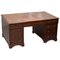 George III Double Sided Walnut Partner Desk with Lion's Head Handles, 1780s 1