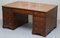 George III Double Sided Walnut Partner Desk with Lion's Head Handles, 1780s 3