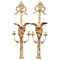 Regency or Empire Twin Candleholder Sconces in Giltwood with Carved Eagles, Set of 2 1