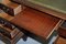 Hardwood & Green Leather Partner Desk with Sliding Keyboard Shelf & Twin Pedestals 18