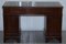 Hardwood & Green Leather Partner Desk with Sliding Keyboard Shelf & Twin Pedestals 13