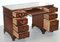 Hardwood & Green Leather Partner Desk with Sliding Keyboard Shelf & Twin Pedestals, Image 15