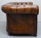 Chesterfield Buttoned Hand Dyed Brown Leather Sofa, 1900s, Image 15