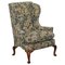 Blenheim Walnut Wingback Armchair with William Morris Fabric from Wood & Hogan, New York, Image 1