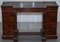 Brass Gallery & Burr Amboyna Wood Gillow Breakfront Library Desk 2