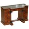 Brass Gallery & Burr Amboyna Wood Gillow Breakfront Library Desk, Image 1