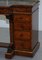 Brass Gallery & Burr Amboyna Wood Gillow Breakfront Library Desk 7