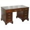 Vintage Large Solid Hardwood Twin Pedestal Partner Desk, Image 1