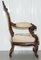 Victorian Show Frame Lion Carved Walnut Salon Armchair with Embroidered Upholstery, Image 15