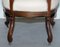 Victorian Show Frame Lion Carved Walnut Salon Armchair with Embroidered Upholstery 18